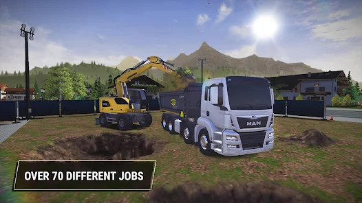Snímek ze hry Construction Simulator 3 — kabina stavebního stroje